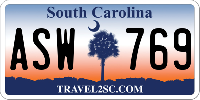 SC license plate ASW769