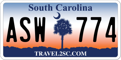SC license plate ASW774