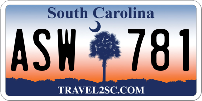 SC license plate ASW781