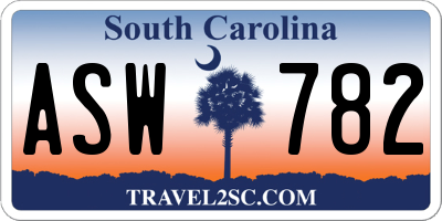 SC license plate ASW782