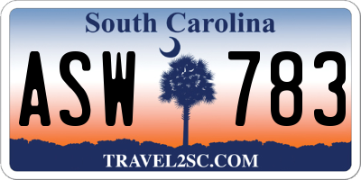 SC license plate ASW783