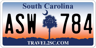 SC license plate ASW784