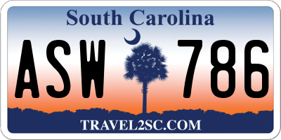 SC license plate ASW786
