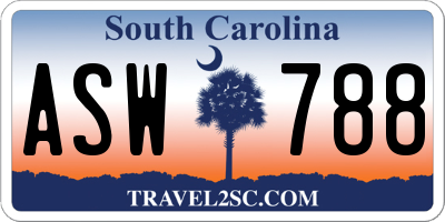 SC license plate ASW788