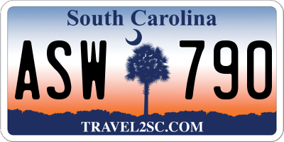 SC license plate ASW790
