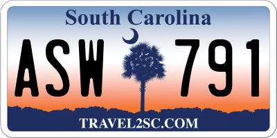 SC license plate ASW791