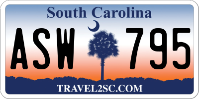SC license plate ASW795