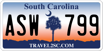 SC license plate ASW799