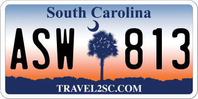 SC license plate ASW813