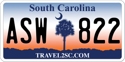SC license plate ASW822