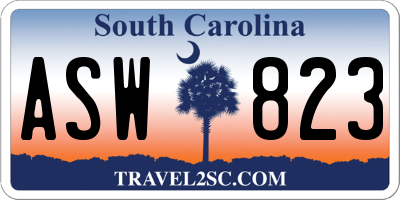 SC license plate ASW823