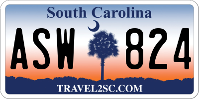 SC license plate ASW824