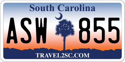 SC license plate ASW855