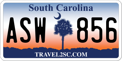 SC license plate ASW856