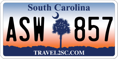 SC license plate ASW857
