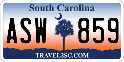 SC license plate ASW859
