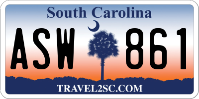 SC license plate ASW861