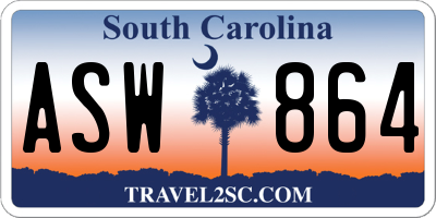 SC license plate ASW864