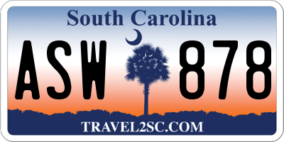 SC license plate ASW878