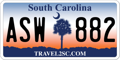 SC license plate ASW882