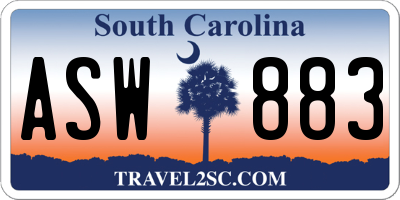 SC license plate ASW883