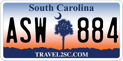 SC license plate ASW884