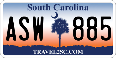 SC license plate ASW885