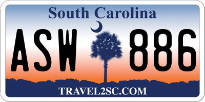 SC license plate ASW886