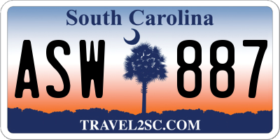 SC license plate ASW887
