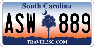 SC license plate ASW889