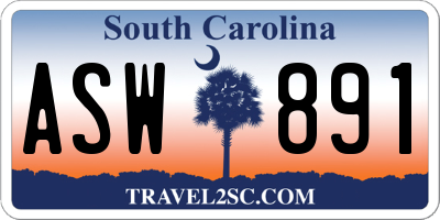 SC license plate ASW891