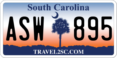 SC license plate ASW895