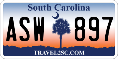 SC license plate ASW897