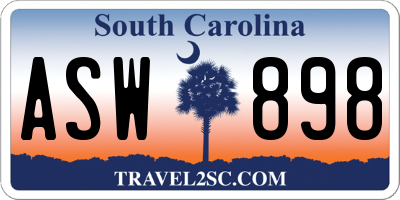 SC license plate ASW898