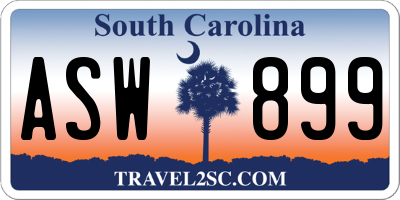 SC license plate ASW899