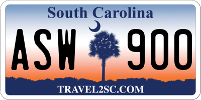 SC license plate ASW900