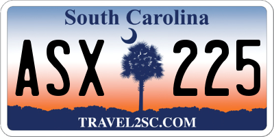 SC license plate ASX225