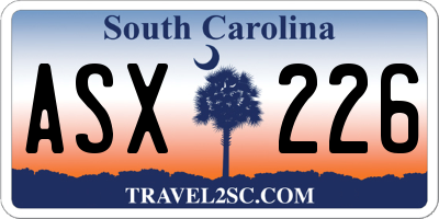 SC license plate ASX226