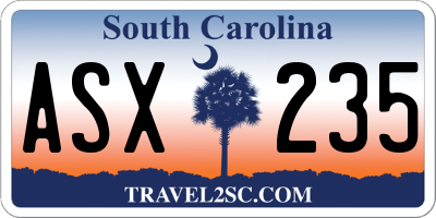 SC license plate ASX235