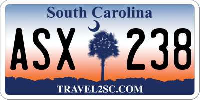 SC license plate ASX238