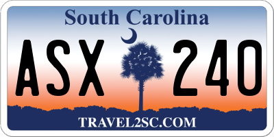 SC license plate ASX240
