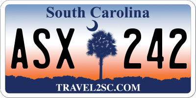 SC license plate ASX242