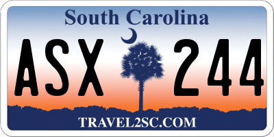 SC license plate ASX244