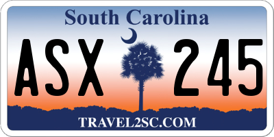 SC license plate ASX245