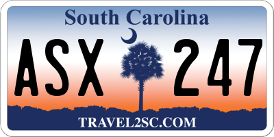 SC license plate ASX247