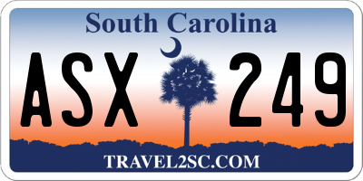 SC license plate ASX249