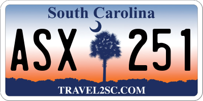 SC license plate ASX251