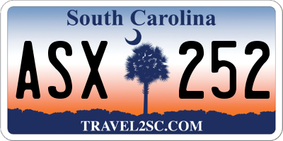 SC license plate ASX252