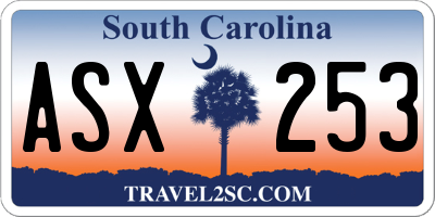 SC license plate ASX253