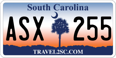 SC license plate ASX255